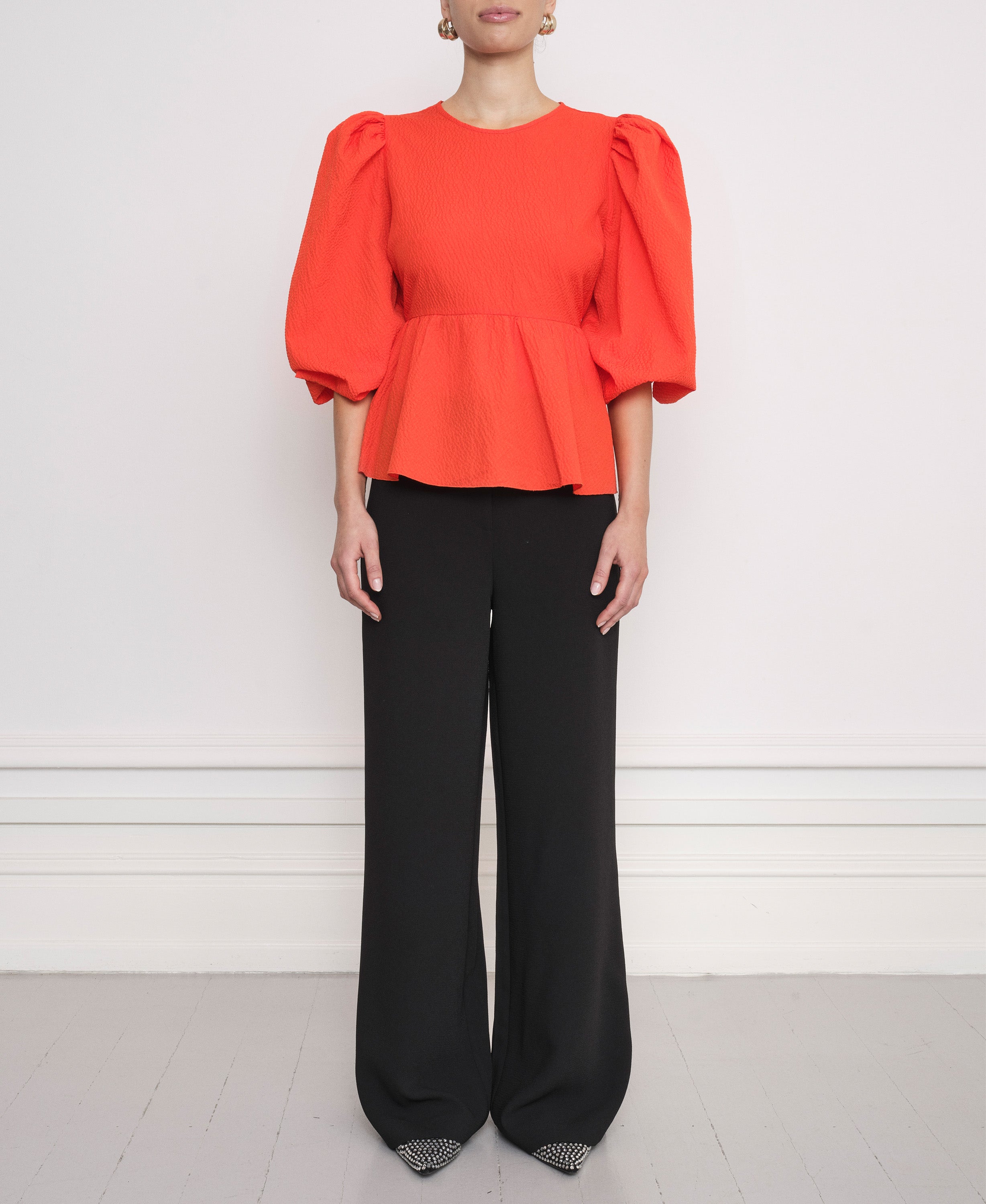 Notes du Nord Carrie LS Bow Blouse Bluse 215 Papaya